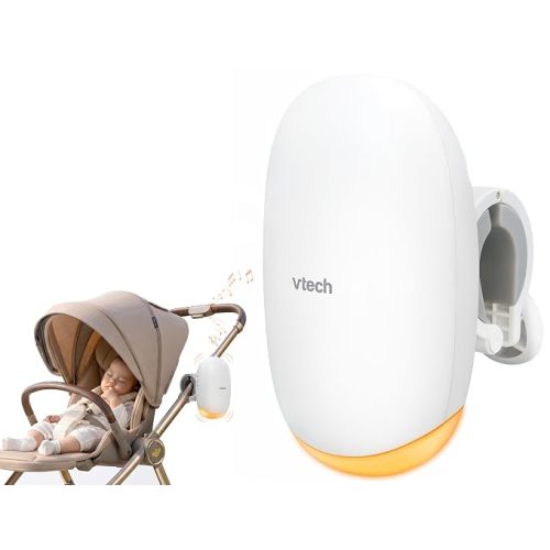 VTech Vibration Sound & Motion Stroller Soother, Amber Night Light, Lullabies & White Noise, 9-Hour Battery, Baby Sleep Aid | V-Hush VR1