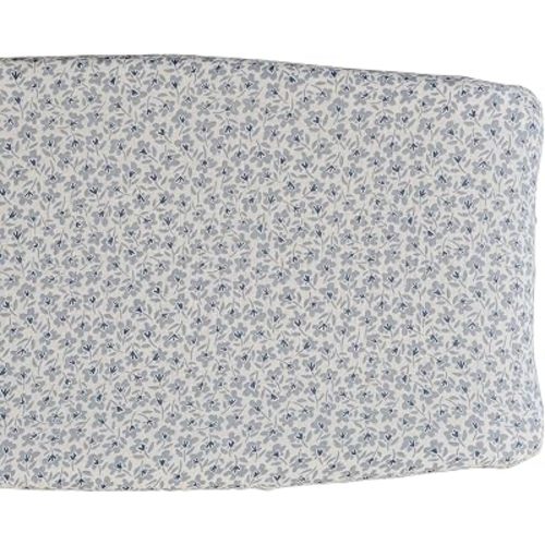Mebie Baby Changing Pad Cover, Blue Blossom, 100% Muslin Cotton Changing Table Pad Cover for Baby Boy and Girl, Designer Nursery Decor Covers, Diaper Changing Pad Cover for Changing Station