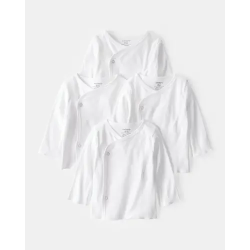 Baby 4-Pack Side-Snap Tees - White | Carter's