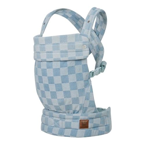 Ergonomic Baby Carrier Newborn to Toddler, Lightweight & Breathable Cotton Infant Carrier for Hands Free Comfort (Denim Gingham)