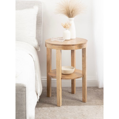 Kate and Laurel Talcott Round Wood Side Table