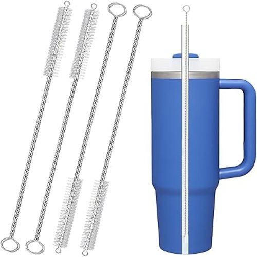 Straw Cleaner Brush for Stanley Cup,10 inch Straw Brush for 40oz 30oz 20 oz Stanley Mugs,Stanley Straw Cleaner for Various Straws,Baby Bottles,Water Bottles and Hummingbird Feeders(4Pack).