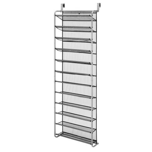 Mainstays Over-the-Door Hanging Shoe Rack, Fits up to 36 pairs, Space Saving, Mesh Lined Tear Resistant