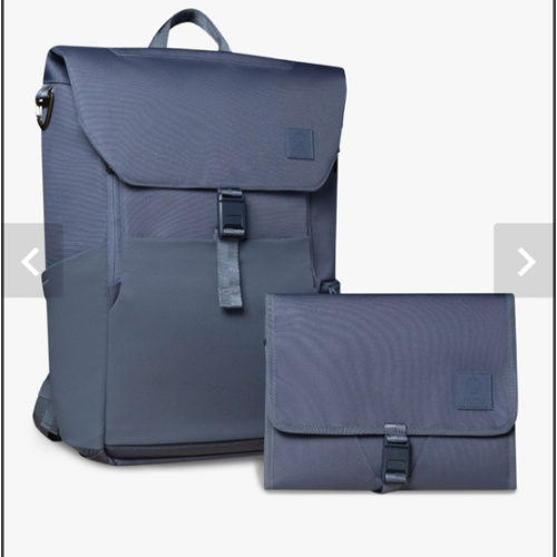 Diaper Backpack & Changing Wallet Bundle / Dusky Blue