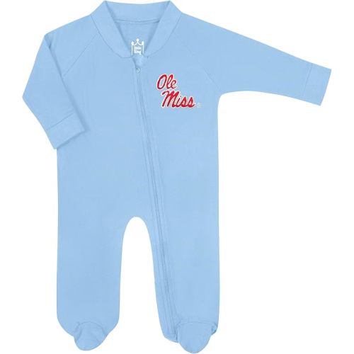 Little King NCAA Long Sleeve Full Zip Footed Romper With Embroidered Team Logo-Sizes 0-3M 3-6M 6-9M