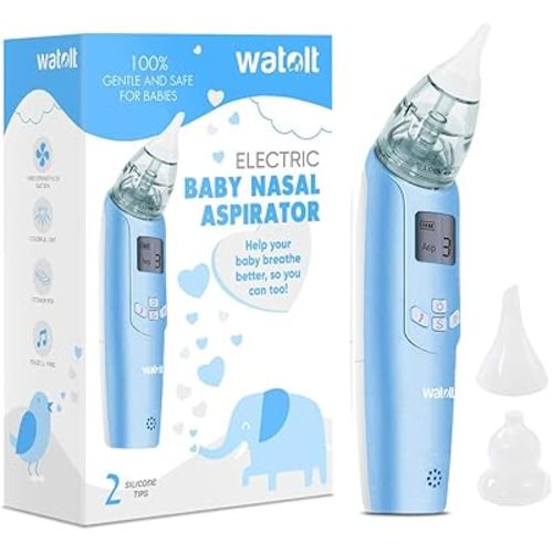 Watolt Baby Nasal Aspirator - Electric Nose Suction for Baby - Automatic Booger Sucker for Infants - Battery Powered Snot Mucus Remover for Kids Toddlers