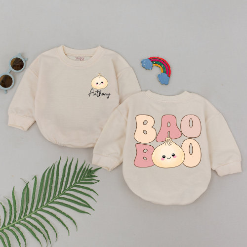 Personalized Baby Bao Romper, Lil Dumpling Bodysuit, Baby Clothes, Vegan Baby Outfit, Family Matching, Food Baby Gift, Baby Shower Gift