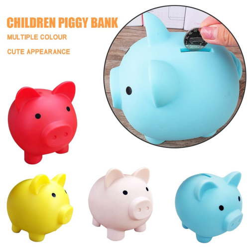 Beautynvta Cute Piggy Bank for Kids Adults, Plastic Unbreakable Pig Money Saving Box Coin Bank Safe and Solid, Birthday Christmas New Year's Gifts, 4.1" x 3.7" x 3.2", Pink