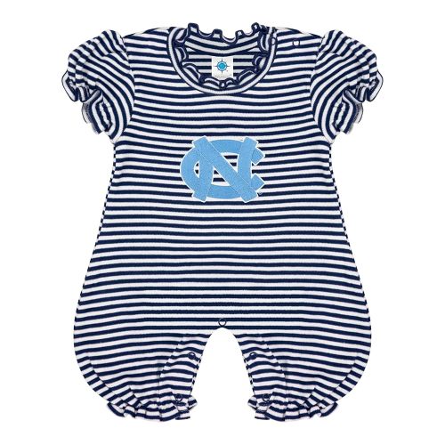 Creative Knitwear College Baby Striped Puff Sleeve Romper - Team Logo, Many Colors, for Girls (Newborn-12 Months)