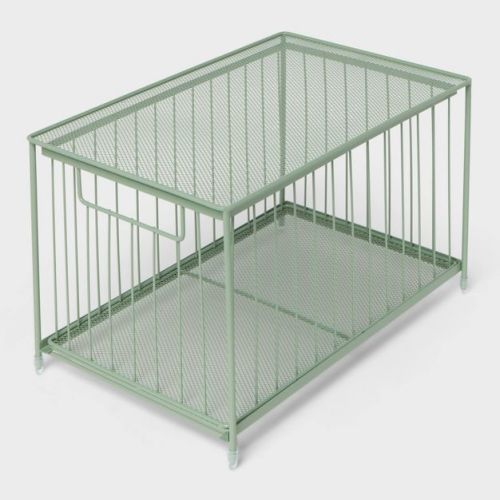 Large Stackable Steel Slide Out Drawer Green - Brightroom™