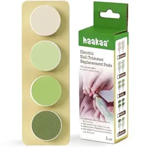 haakaa Electric Nail Trimmer Replacement Pads Baby Nail Trimmer Heads for Standard Baby Nail File, 4pcs, Meadow