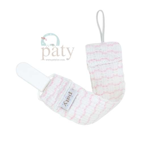 Paty Knit Pacifier Clip, Pinstripe #389