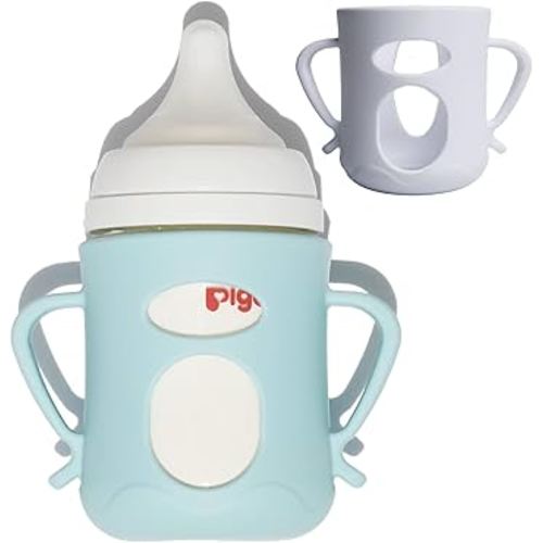 For Pigeon Glass Baby Bottle Silicone Holder, compatible with 5.4 oz, designed exclusively for glass baby bottles. (5.04oz)2pcs