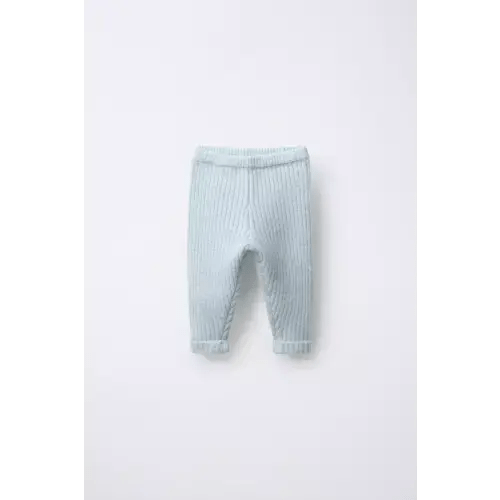 RIBBED KNIT LEGGINGS - Aquamarine | ZARA United States