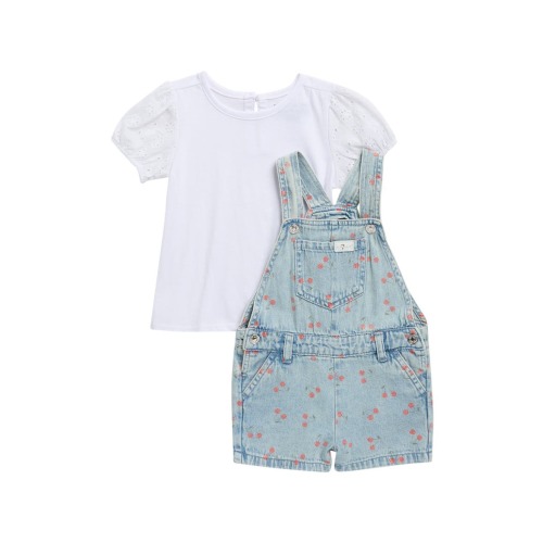 7 For All Mankind Printed Shortall & T-Shirt Set