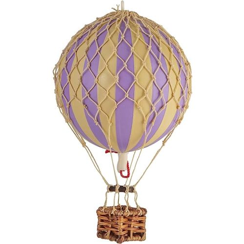 Authentic Models, Floating The Skies Air Balloon, Hanging Home Decor - 5.3 Inch Height, Historic Hot Air Balloon Model for Home Decor, Detailed Vintage Decorations to Hang from Ceiling - Lavender