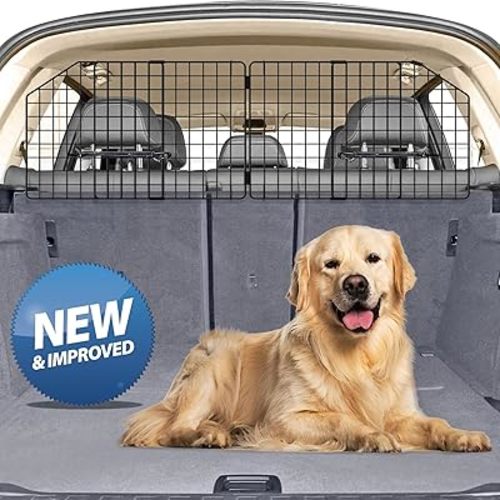 Dog Car Barrier for SUV Trunk Cargo Area, Foldable & Adjustable Car Divider and Cargo Gate to Keep Dogs in Back (Patent Design)