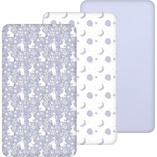 Baby Crib Sheets Fitted 3 Pack 28x52 Inch Crib Mattress Cover