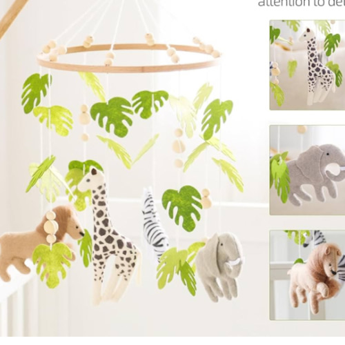 let's make Baby Mobile for Crib Safari Nursery Mobile Handmade Jungle Baby Mobile Woodland Nursery Decor Forest Animals Crib Accessories with Lion Elephant Zebra Giraffe