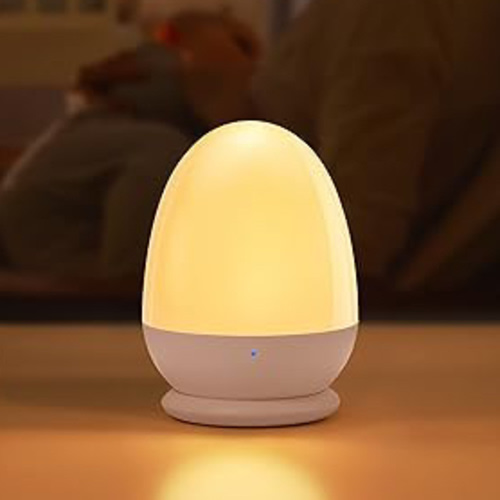 JolyWell Night Light for Kids, Baby Night Light with 7 Colors Changing Mode & Stepless Dimming, Nursery Night Light BPA Free,Rechargeable Egg Night Light for Breastfeeding 1h Timer & Touch Control