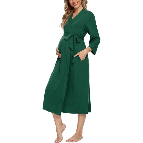 Xpenyo Women's Maternity Sleepwear,Labor/Delivery/Nursing/Hospital Nightgown Kimono Robes Long Pregnancy Loungewear