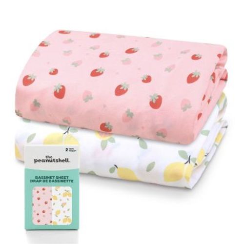 The Peanutshell Baby Bassinet Sheets, Microfiber Sheets, 33" x 19.5", 2 Pack