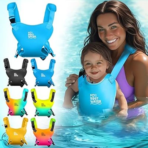 Baby Carrier - Premium Neoprene Ergonomic for Warm & Safe Water & Land Fun (4-24 Months) - Adjustable Infant & Toddler Harness – Summer & Winter Baby Carrier (Lightblue299C)