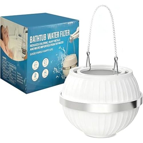 Bathtub Filter, a Water Filtration Device for bathtubs. 11-Layer Filtration, Capable of Removing Chlorine, Softening Hard Water, Removing impurities in Water, and Protecting Skin and Body. (White)