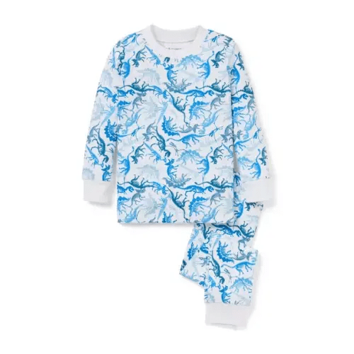 Boy White Dinosaur Good Night Pajama In Dinosaur by Janie and Jack
