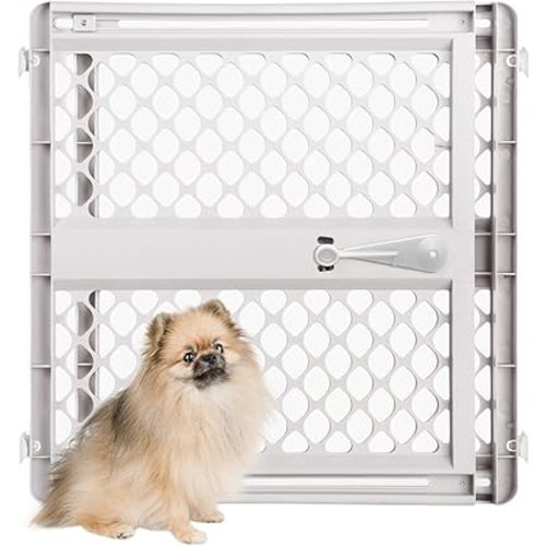 MYPET Universal Pet Gate: 26” - 42” Wide Dog Gate for Doorways with Pressure Fit or Swinging Door Hardware Mounting Types Included: 26" Tall; Gray