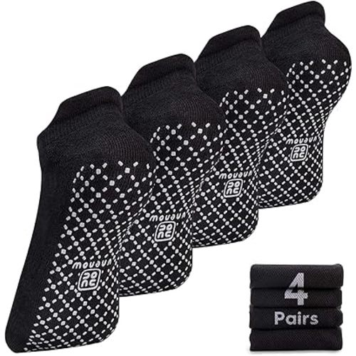 unenow Unisex Non Slip Grip Socks with Cushion for Yoga Pilates Barre Home & Hospital