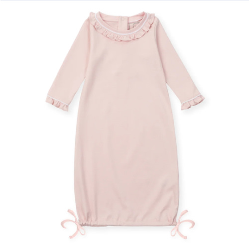 Georgia Pima Cotton Daygown for Girls - Light Pink with White Piping