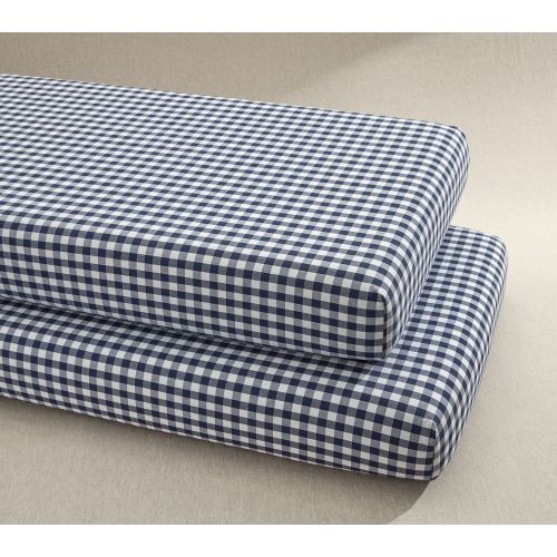Gingham Organic Cotton Crib Fitted Sheet - 2 Pack
