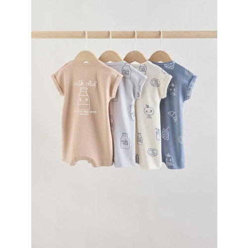 Buy Blue/Neutral Milk Club Jersey Baby Rompers 4 Pack from Next USA