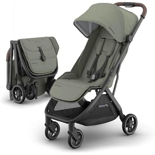 UPPAbaby Minu V3 Travel Stroller - Lightweight & Compact - Evelyn | Lightweight at 16 lbs, fits in overhead bins, able to be used from birth , large basket holds up to 20 lbs