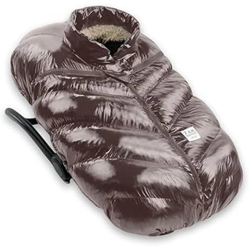 7AM Enfant Car Seat Covers - Cocoon Baby Cover for Boys & Girls, Rain & Snow Repellent, Breathable Windproof, Center Zipper, Universal Fit for Infant Car Seat (0-12M) (Brown Polar)