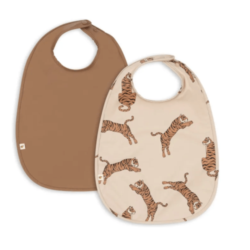 Tiger Bibs - Set of 2 | Brown