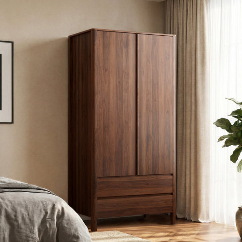 Latitude Run® 70.9"H Armoire, 2-Door Wardrobe Closet With 2 Drawers | Wayfair