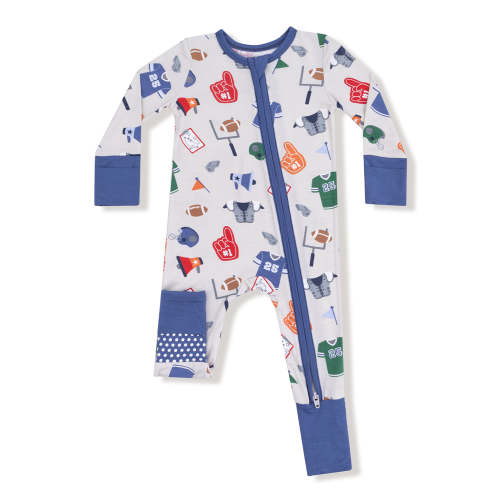 2-Way Zip Romper, Game Day Grey