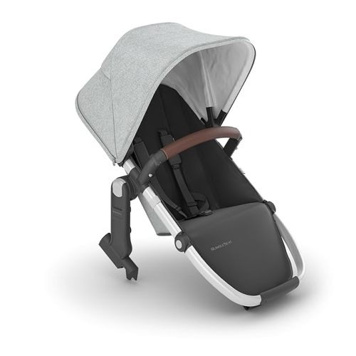 UPPAbaby RumbleSeat V2+ Second Lower Seat/Compatible with Vista V2 and Vista V3 / Adapters, Bumper Bar, Bug Shield Included/Stella (Grey Brushed Mélange/Silver Frame/Chestnut Leather)