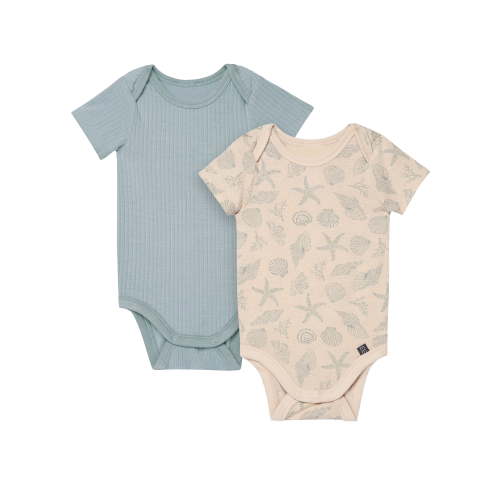 Modern Moments by Gerber Baby Neutral Super Soft Viscose Short Sleeve Bodysuits, 2-Pack, Sizes Newborn 12 Months