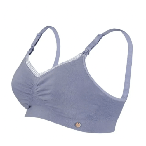 Maternity and nursing seamless bra Organic sky blue | Cache Coeur – Cache Cœur US