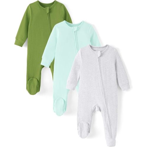 PATPAT Cotton Baby Footie Pajamas, Baby Sleepers for Boys & Girls