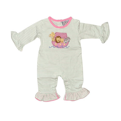 Pink Trim Noah’s Ark Romper