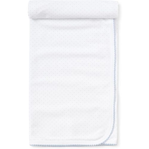 kissy kissy Baby Boys New Kissy Dots Print Blanket, White/Lt Blue, One Size