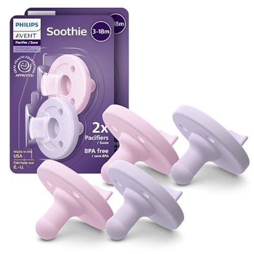 Philips Avent Soothie Baby Pacifier for 3-18 Months, BPA-Free, 4-Pack