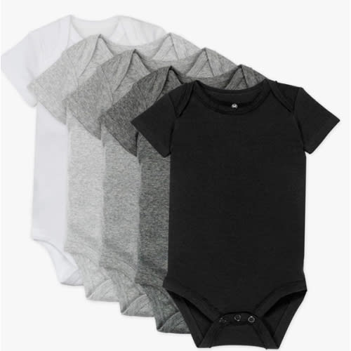 Amazon.com: HonestBaby Unisex Baby Organic Cotton Short Sleeve Bodysuits Multi Pack And Toddler T-Shirt Set, 5 Pack Gray Ombre, 0-3 Months US: Clothing, Shoes & Jewelry
