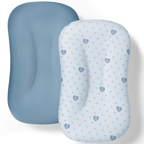 Baby Lounger Cover 2 Pack - Silky Soft and Breathable Infant Lounger Cover, Newborn Lounger Slipcover for Baby Boys Girls, Fits Cpzzkq & Most Loungers, Cover Only, GrayishBlue