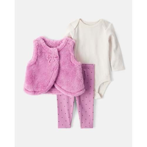 Baby Girl 3-Piece Tee & Pant Set - Purple - Carter's | Carter's