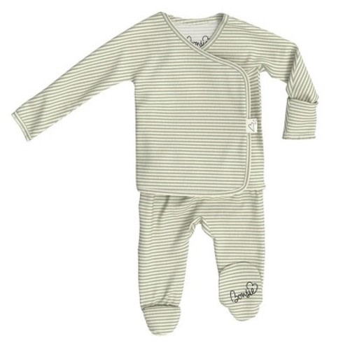 Bonsie Skin to Skin Babywear Footie - Mint Twist Newborn